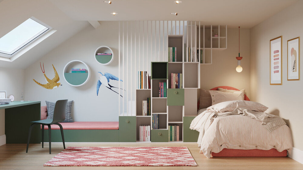 Built-in furniture in kids bedroom thumbnail