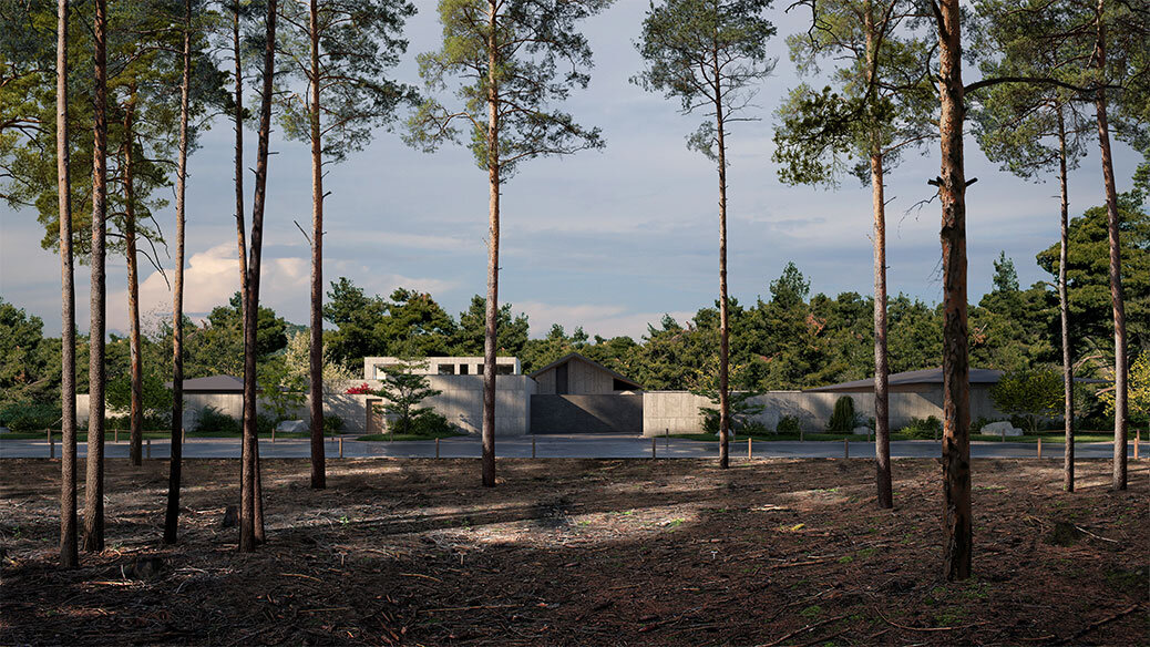 Austere Refinement (The House of Zen) / Front View with Surrounded Nature thumbnail