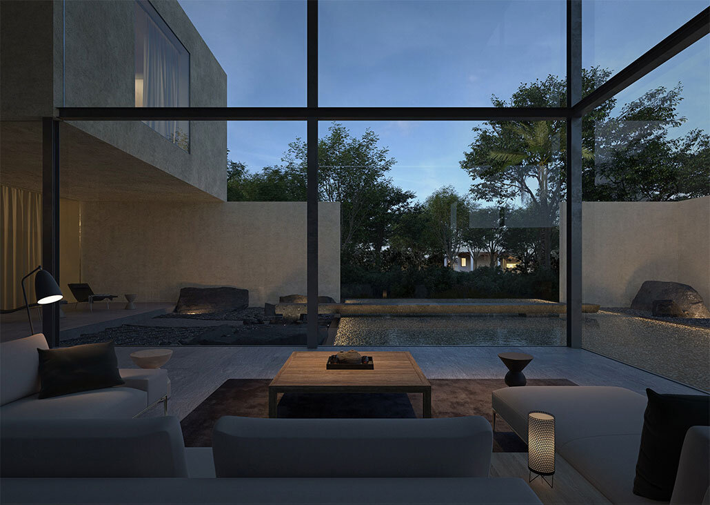Tranquility / Living Room with View of Reflecting Pool thumbnail