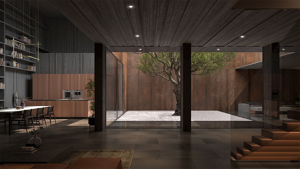 In Praise of Shadows / Living Room with View to Inner Court thumbnail